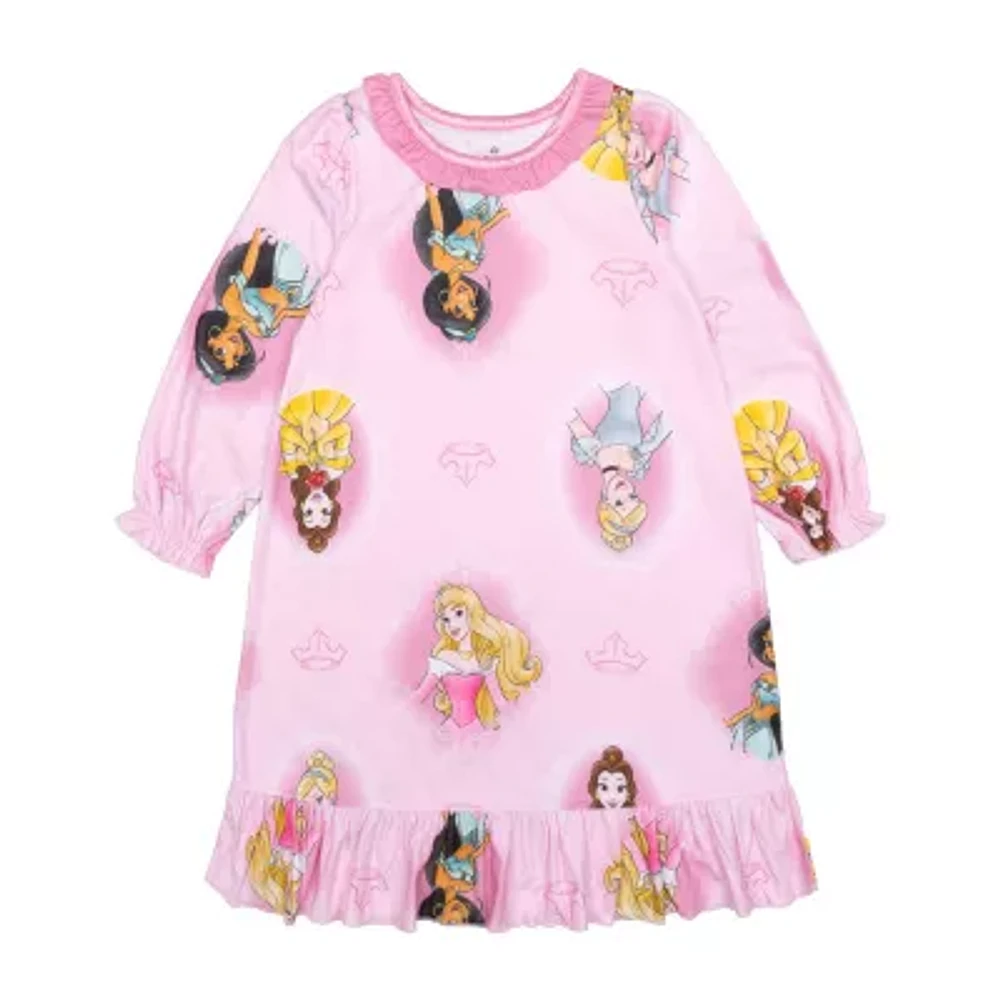 Disney Collection Toddler Girls Princess Crew Neck Long Sleeve Nightgown