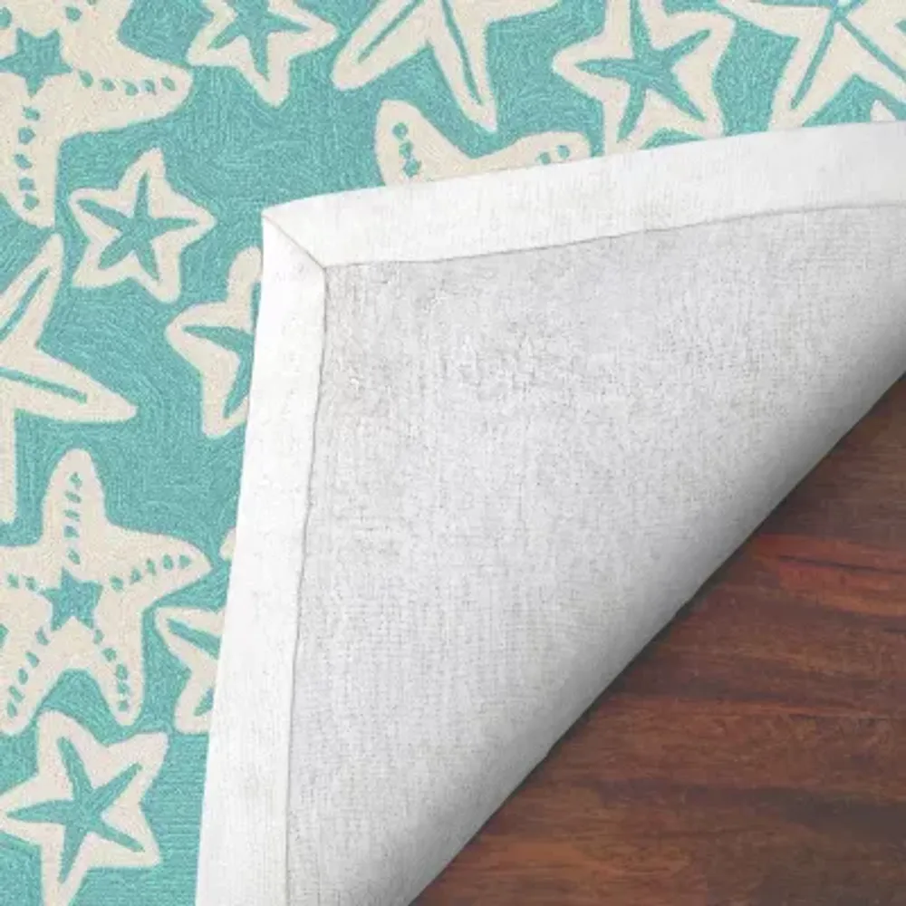 Liora Manne Capri Starfish Hand Tufted Rectangular Rugs & Floor Coverings Indoor Outdoor Animal Accent