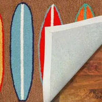 Liora Manne Frontporch Surfboards Hand Tufted Rectangular Rugs & Floor Coverings Indoor Outdoor Accent Rugs