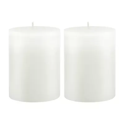 2 Pack 3X4 Unscented White Pillar Candles