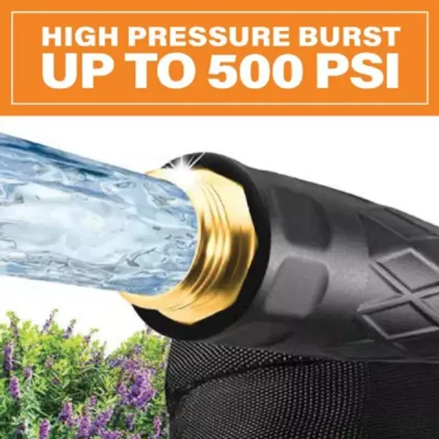 AS SEEN ON TV Bionic Flex Pro Ultra Durable and Lightweight 25 Foot Garden  Water Hose with Adjustable Brass Spraying and Shooting Nozzle