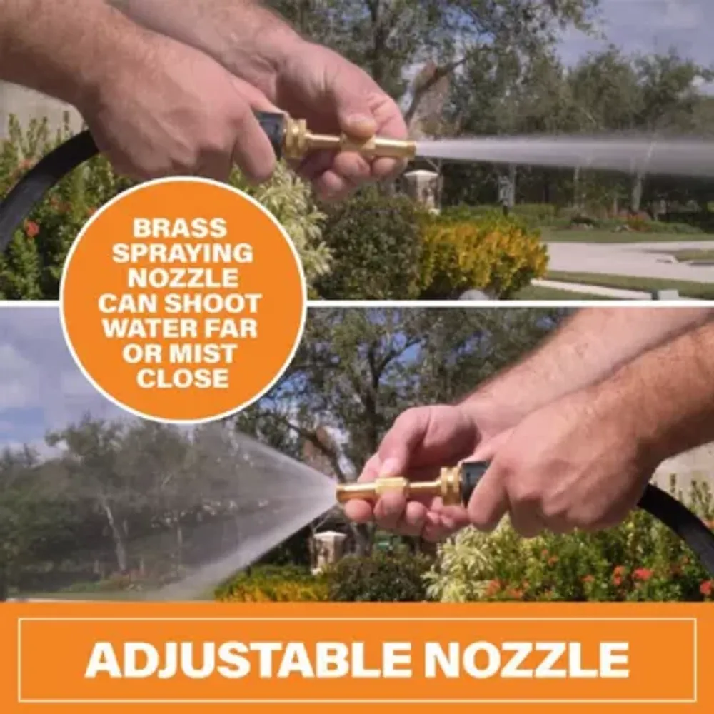 Bionic Flex Pro Ultra Durable and Lightweight 50 Foot Garden Water Hose with Adjustable Brass Spraying and Shooting Nozzle
