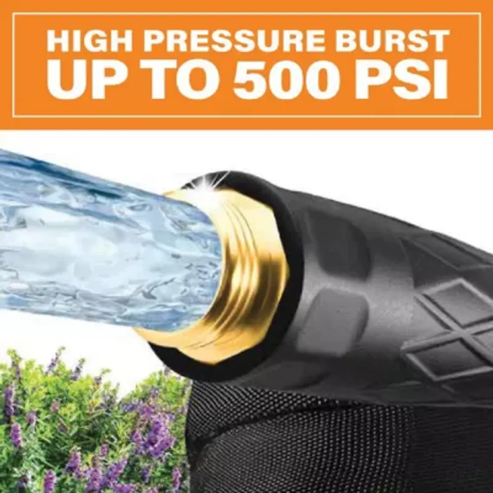 Bionic Flex Pro Ultra Durable and Lightweight 50 Foot Garden Water Hose with Adjustable Brass Spraying and Shooting Nozzle