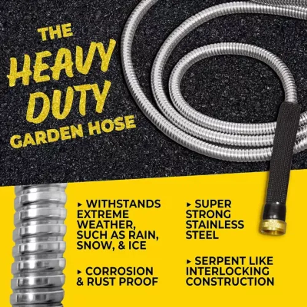 Bionic Steel Pro Foot Heavy Duty Stainless Steel Flexible and Lightweight Garden Hose with Brass Fittings