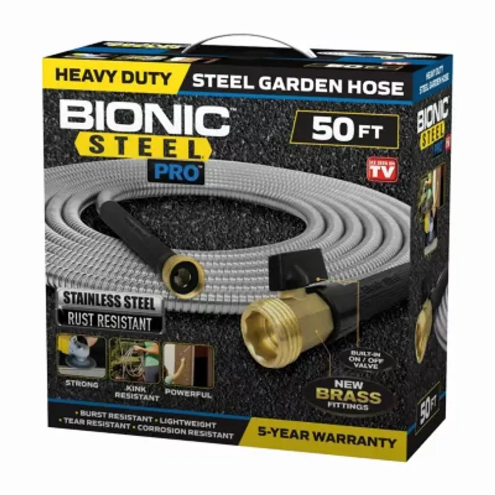 Bionic Steel Pro Foot Heavy Duty Stainless Steel Flexible and Lightweight Garden Hose with Brass Fittings