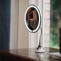 My Flexible Illuminated 5X Magnification Mirror with Bendable Neck and Suctions to Flat Surfaces