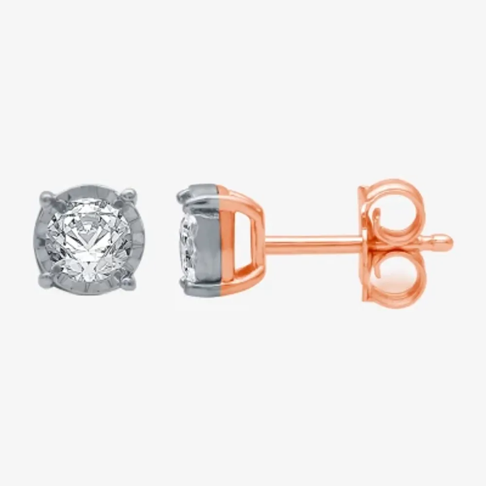 1/3 CT. T.W. Natural White Diamond 10K Gold 4.8mm Stud Earrings