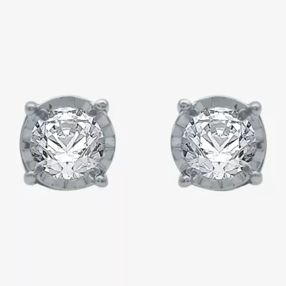 1/3 CT. T.W. Natural White Diamond 10K Gold 4.8mm Stud Earrings
