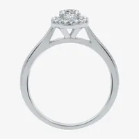 I Said Yes (H-I / I1) Womens 1 CT. T.W. Lab Grown White Diamond Sterling Silver Round Side Stone Halo Bridal Set