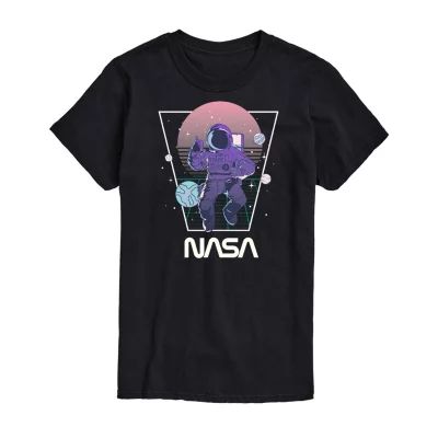 Nasa Mens Crew Neck Short Sleeve Regular Fit Graphic T-Shirt