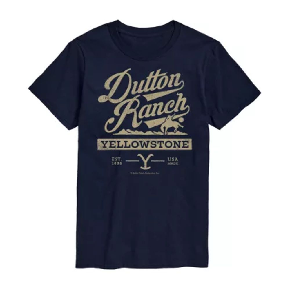 Yellowstone Mens Crew Neck Short Sleeve Regular Fit Graphic T-Shirt