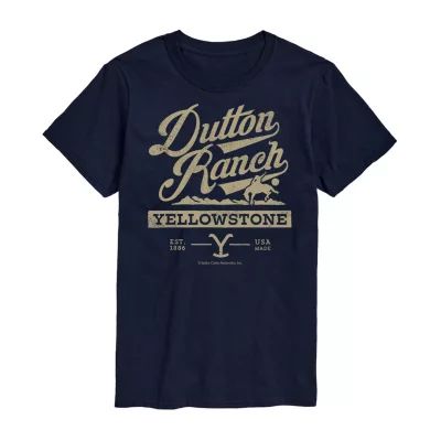 Yellowstone Mens Crew Neck Short Sleeve Regular Fit Graphic T-Shirt