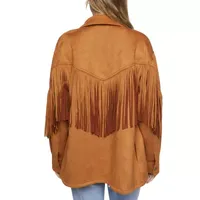 Forever 21 Fringe Faux Leather Jacket Lightweight Juniors Shirt Jacket