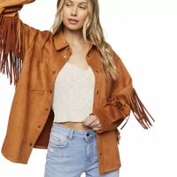 Forever 21 Fringe Faux Leather Jacket Shirt Jacket Juniors