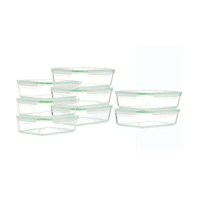 Kinetic Gogreen Glassworks Rectangular 16-Pc. Food Container Set