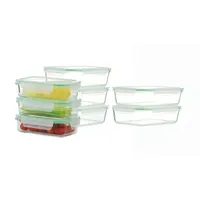 Kinetic Gogreen Glassworks Rectangular  16-Pc. Food Container Set