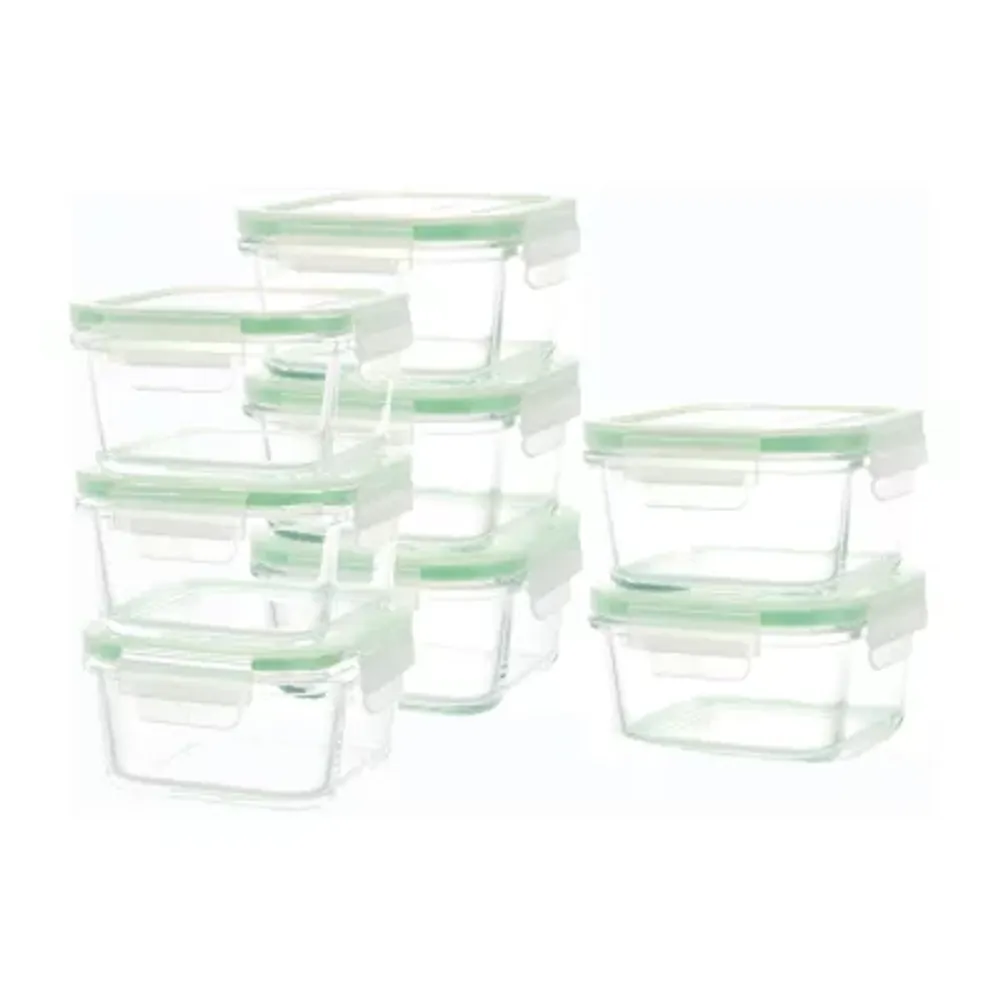 Kinetic Gogreen Glassworks Square 16-Pc. Food Container Set