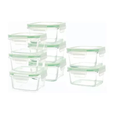 Kinetic Gogreen Glassworks Square 16-Pc. Food Container Set