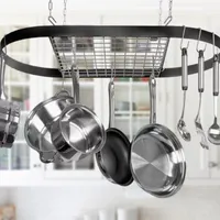 Kinetic Gogreen Oval Wrought Iron Ceiling Pot Rack