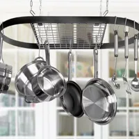 Kinetic Gogreen Oval Wrought Iron Ceiling Pot Rack