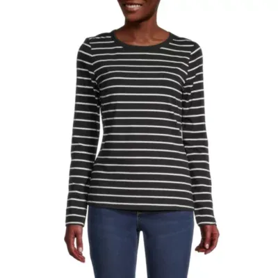 a.n.a Womens Tall Crew Neck Long Sleeve T-Shirt