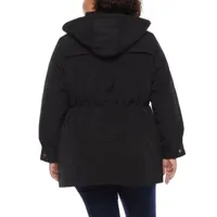 Miss Gallery Womens Plus Removable Hood Water Resistant Heavyweight Anorak