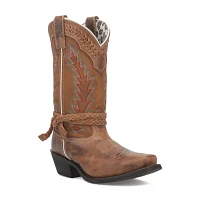 Laredo Womens Knot Time Flat Heel Cowboy Boots