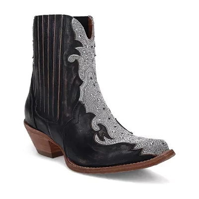 Dan Post Womens Crystal Stacked Heel Cowboy Boots