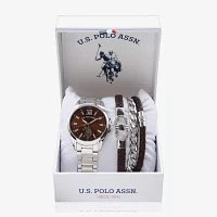 U.S. Polo Assn. Mens Silver Tone Strap Watch Usc20249jc