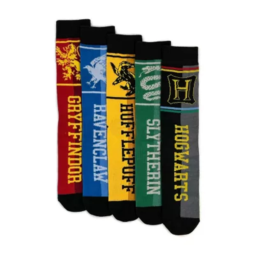 5 Pair Harry Potter Crew Socks Mens