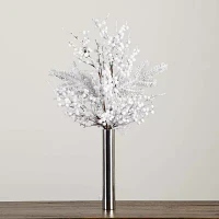 Nearly Natural 30in Artificial In Cylinder Chrome Vase Artificial Flowers