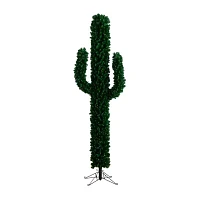 Nearly Natural Pre-Lit Artificial Cactus 500 Micro Led Lights 7 Foot Christmas Tree