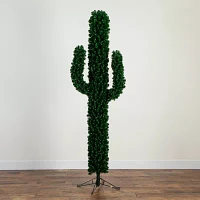 Nearly Natural Pre-Lit Artificial Cactus 500 Micro Led Lights 7 Foot Christmas Tree