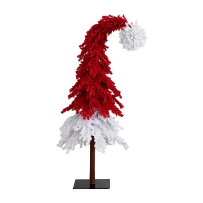 Nearly Natural 7ft Red SantaS Hat 500 Led Lights And 1272 Bendable Branches 7 Foot Christmas Tree