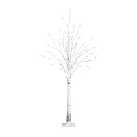 Nearly Natural 3ft Pre-Lit Artificial White Birch With 92 Warm White Led Lights 3 Foot Christmas Tree