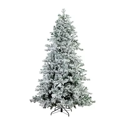 Nearly Natural Pre-Lit Artificial California Flocked Spruce With 1000 Color Changing Led Lights 7 1/2 Foot Christmas Tree