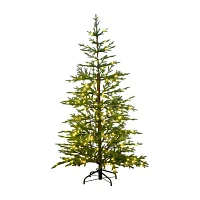 Nearly Natural Pre-Lit Artificial Park City Pine With 200 Multicolored Led Dewdrop Lights 5 Foot Christmas Tree