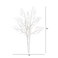 Nearly Natural 35in Pre-Lit Artificial White Birch Branches With 80 Warm White Led Lights 2-pc. Pick
