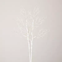 Nearly Natural 35in Pre-Lit Artificial White Birch Branches With 80 Warm White Led Lights 2-pc. Pick