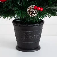 Nearly Natural 36in Pre-Lit Fiber Optic Cosmopolitan Star Topped Artificial  With Decorative Planter 3 Foot Christmas Tree