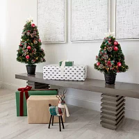 Nearly Natural 36in Pre-Lit Fiber Optic Cosmopolitan Star Topped Artificial  With Decorative Planter 3 Foot Christmas Tree