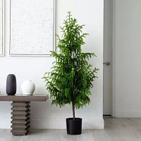 Nearly Natural Artificial Norfolk Pine 5 Foot Potted Pine Christmas Tree
