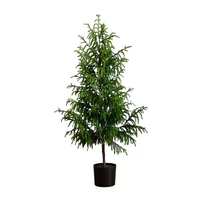 Nearly Natural Artificial Norfolk Pine 5 Foot Potted Pine Christmas Tree