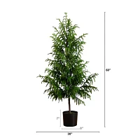 Nearly Natural Artificial Norfolk Pine 5 Foot Potted Pine Christmas Tree