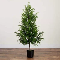 Nearly Natural Artificial Norfolk Pine 5 Foot Potted Pine Christmas Tree