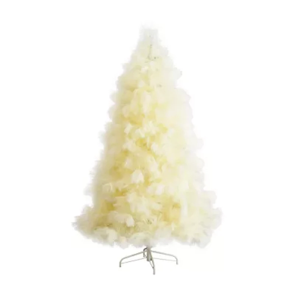 Nearly Natural 6ft Artificial Off-White Pampas Grass 6 Foot Christmas Tree