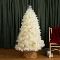 Nearly Natural 6ft Artificial Off-White Pampas Grass 6 Foot Christmas Tree