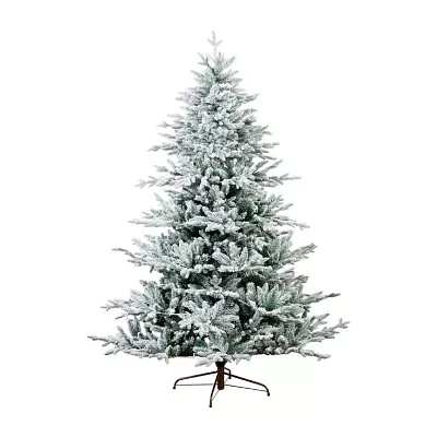 Nearly Natural Pre-Lit Artificial Fraser Fir Flocked  With Instant Connect Technology And 400 Warm White Led Lights 7 Foot Christmas Tree