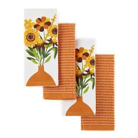 Homewear Harvest Flower Vase 4-pc. Kitchen Towel