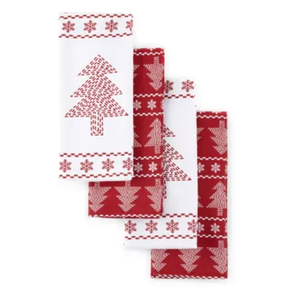 North Pole Trading Co. Scandi Tree 4-pc. Kitchen Towel